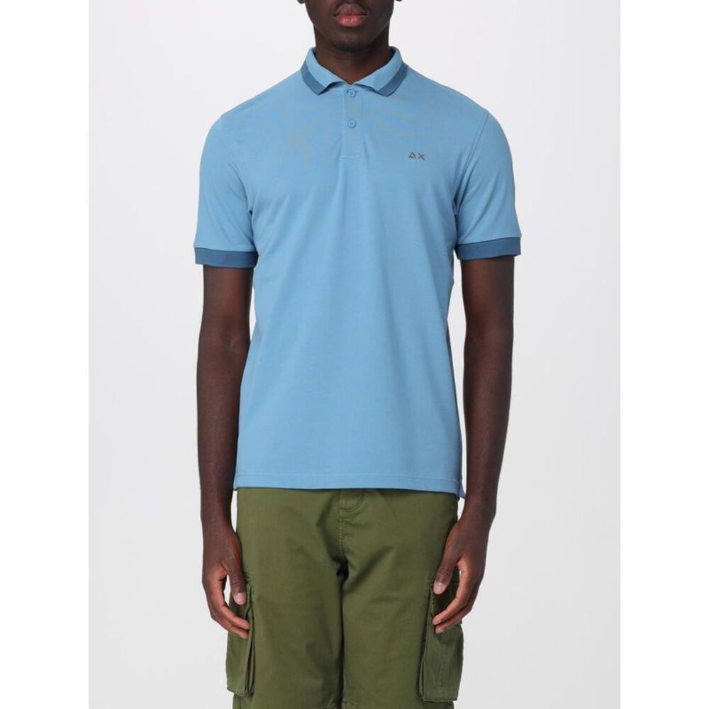 Sun68 Polo Shirt Men Gnawed Blue